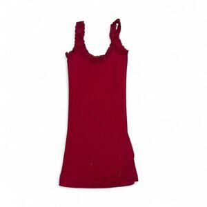 Aeropostale Y2K Vintage 2000 Lace Trim Pink Super Cotton Fitted Tank Top Size XS